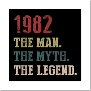 Vintage 1982 The Man The Myth The Legend Gift 38th Birthday Posters and Art